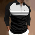 Stripe Zipper Polo Shirt